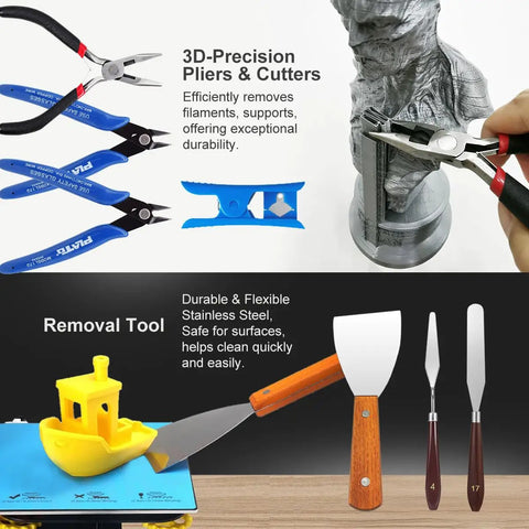 Goes Hard 82 Piece 3D Printer Tool Kit With Rugged Carry Case For Nozzle Sweeping Print Removal And No Sweat Daily Repairs Brushes Needles Cutter with precision pliers and removal tools