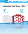 Replacement Filter For Shark Navigator Upright Vacuums including NV150 NV151 NV251 NV255 ZU60 ZU62 ZU62C, washable filter