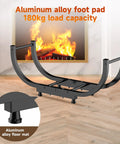 Beefy Firewood Rack For Outdoor Use, 29 Inch Log Holder showing aluminum alloy foot pad and U shape design