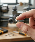 Close-up of Tough As Nails M6 T Slot Nuts Spring Loaded Roll In Design for 2020 Aluminum Extrusion held in hand.