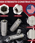 Deep Well Bolt Extractor Kit With 3/8 Inch Adapter No Fuss EZ Out Socket Set showcasing chrome-molybdenum steel sockets.