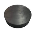 Large 3.025 Inch Diameter Ceramic Ferrite Disk Magnet 2 Pack Grade 8 shown horizontal, dark finish, 12 lb pull