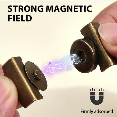 Rad Magnetic Snaps for Purses and Totes No Sew Button Clasps 40 Piece Variety Pack showing strong magnetic attraction.