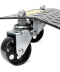 Close-up of a Four Pack Premium Badass Wheel Dolly with solid rubber wheels, metal frame, designed for easy vehicle movement.