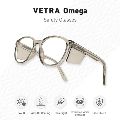 Built Tough Z87 Plus Safety Reading Glasses With Heavy Duty Side Shields And UV400 Blockers Cold Brew Plus Two Magnification Clutch Gear For No Stress Worksites And Backyard Grind, detailed view showing side shield design.