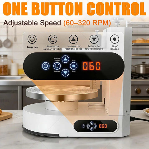 Automatic Cake Icing Spreading Machine With 200W Copper Motor Bidirectional Spin LCD Touch Panel