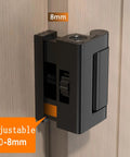 White Adjustable Portable Door Lock Rock Solid Security Reinforcement For Hotels Dorms, showing adjustable feature up to 8mm.