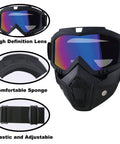 Anti Fog Paintball Mask Full Face Tactical Shield With Detachable Goggles featuring high definition lens and adjustable strap