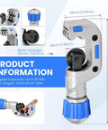 Badass Compact Copper Tube Cutter Heavy Duty Aluminum Pipe Saw HVAC Tubing Snip detailing size and blade thickness for precise cuts.