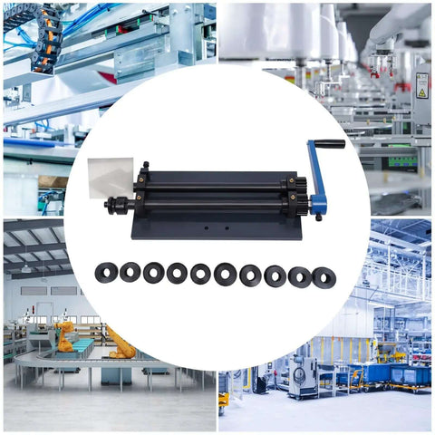 Sheet Metal Bead Roller Machine With 12 Inch Gear Drive Bench 6 Dies Set Manual Crank Durable Steel Construction for Auto Body