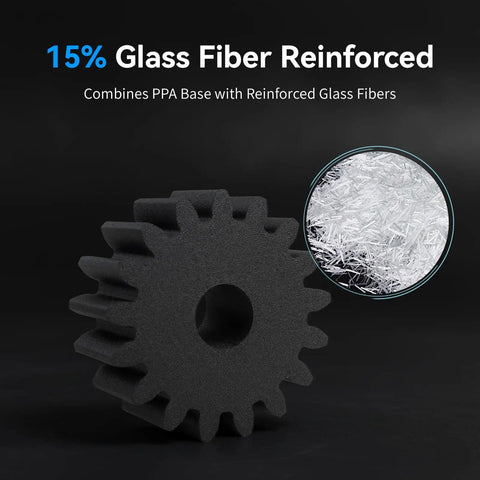 Top Shelf Pro Ppa Gf 3D Printer Filament Rock Solid Black Nylon With Reinforced Glass Fiber For Extreme Conditions And Heavy Duty Projects 1Kg Spool gear with 15% glass fiber reinforcement.