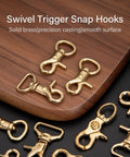 Brass swivel trigger snap hooks set for straps and bags