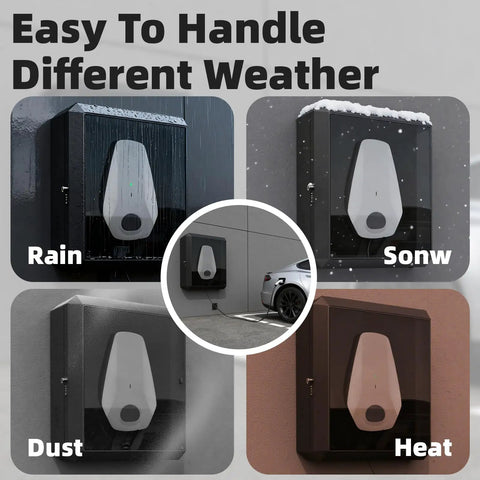 Hella Rugged EV Charger Enclosure For Tesla Wall Connector And Most Electric Cars galvanized steel box in various weather conditions