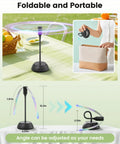 Four Pack Table Fans With Flexible Gooseneck And Soft Blades, AA Battery Powered Portable Silent Fans For BBQs Picnics Parties And Patio, Non Rechargeable Black with folding design.