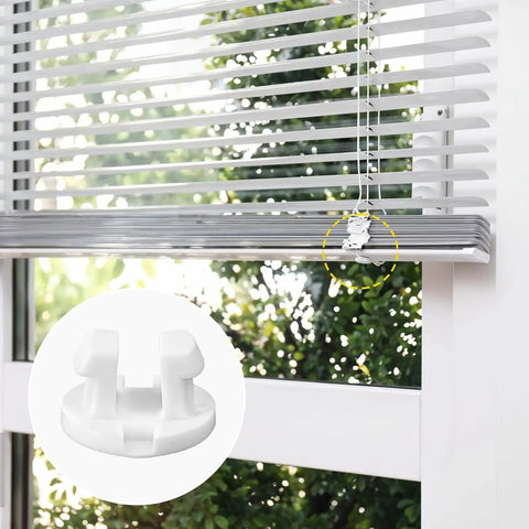 Premium White Bottom Rail Cord Cover Buttons For Horizontal Blinds Swap Out Worn Tape Lock Plugs A Clean Game Changer For Hassle Free Plastic Shade Repair Fixes on window blinds.