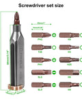 Slick Titanium Pocket Screwdriver Featuring Ten Versatile Bit Sizes Magnetic Repair Multitool And Precision EDC Gear Gotta Have Home Improvement Kit For Pro Level Quick Fixes On The Fly with detailed bit size chart.