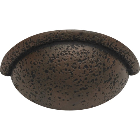 Tough As Nails Rustic Cup Pull Handle For Kitchen Cabinets Designed For The Daily Grind Smooth Glide Action, 3 inch size in matte rust finish.