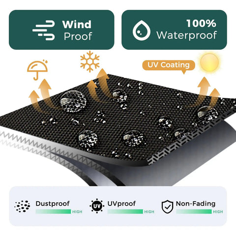 All Weather Outdoor Rectangular Table Cover 65 Inch Long By 40 Inch Wide By 6 Inch High For Patio Dining And Picnic Tables Waterproof