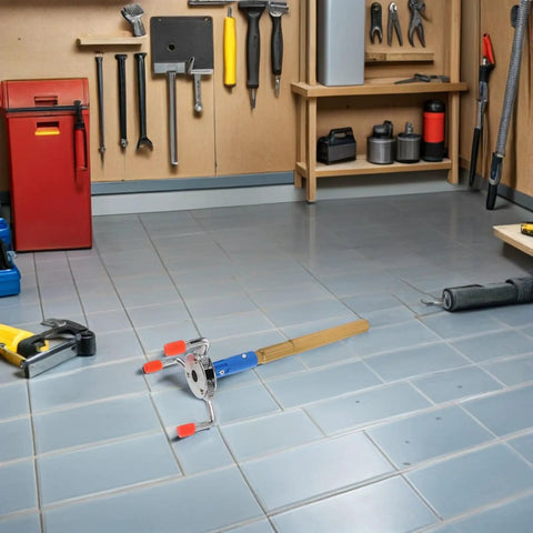 Heavy Duty Aluminum Alloy Smoke Sensor Disassembler Tool For Office Checks With Slick Transducer Wrench on workshop floor.