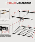 Game Changing Motorized Garage Ceiling Storage Rack With Remote Control 4 By 4 Ft overhead lift system dimensions diagram.
