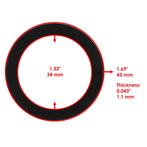 Workhorse Heavy Duty Primary Clutch One Way Bearing Assembly With Spacer And Two Washers Compatible With Polaris Sportsman 850 2011 To 2015 ATV dimensions showing 1.33" ID, 1.69" OD.