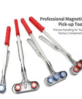 Dual Head Magnetic Safety Gripper For Metal Fabrication, Tough As Nails Magnetic Jaw Tool For Punch Press Work, Durable Carbon Steel Construction, 3 Kg Suction Weight, Fast Grab, Reliable Pickup And Secure Workpiece Handling, red handled magnetic pickup tools