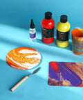 14 Colors Acrylic Pour Paint Kit With Premixed High Flow Paints 8.45oz Each Bulk Set Includes Canvases, tools, and pouring oil
