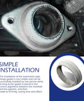 Hardcore 2 Pack Exhaust Manifold Gaskets With Graphite Seal, 65Mm Inner Bore, snug fit for easy installation in vehicles.
