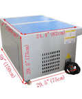 Rugged Metalworking Down Draft Table Dust Collector Vacuum featuring heavy duty multi stage filtering, 35.4 in tall, steel body.