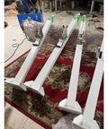 Thirty Foot Telescoping Mast Pole Featuring Quick Manual Hand Crank Winch ready for crews raising job site light towers and antennas.