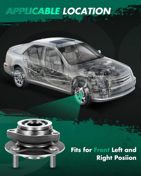 Built Tough Front Wheel Hub Assembly Pair For 2007 2011 Nissan Versa, showing front hub fitment for left and right positions.