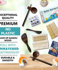 Premium Wood No Plastic Sushi Making Kit For Home Use Beginners To Pro Chefs Includes Bamboo Mats Rice Paddle Rice Spreader Tea Cloth