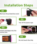 Installation steps for 63XL Ink Cartridge Combo Pack 2 Black 1 Color 3 Pack For HP Printers With Upgraded Chips High Yield Replacement