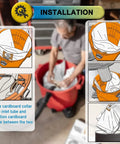 Diagram showing installation of Ultimate 5-Pack High-Efficiency Replacement Shop Vac Bags for 12-16 Gallon Wet/Dry Vacuums - Size A
