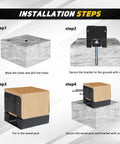 Installation steps for 10 Pack 4x4 Post Base Anchors for Concrete, Wood or Iron Posts, showing secure fitting process.