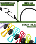 2 Pack Portable Camping Clothesline Set With 12 Colorful Clothespins And 13 Windproof Non Slip Clamps