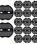 100Pcs Garden Staples Plastic Buffer Washers For Landscape Stakes Gaskets Yard Pins Gasket For Weed Barrier Fabric Keeps Barrier From Ripping And Delivers A Sturdier Hold Black shown in a grid pattern