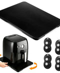 Premium Bamboo Appliance Slider Tray With Universal Rotating Wheels For Countertops And Drawers under air fryer with wheels