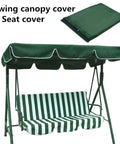 Three Seat Patio Swing Canopy Replacement With Removable Seat Cover Weatherproof Green Garden Cover on outdoor swing