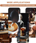 Automatic Coffee Tamper With 58Mm Portafilter shown in various settings: commercial, home, and for enthusiasts.