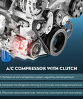 Straight Up Reliable Ac Compressor Assembly With Clutch To Keep Your Subaru Ride Ice Cold And Lowkey Dope During Peak Summer Heat On Impreza For Forester Wrx Crosstrek, close-up view showing components and design.