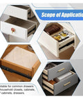Bottom Mounted Concealed Drawer Slides With Smooth Glide, Heavy Duty Build That Holds Up, No Exposed Rails, Built To Last For DIY Cabinets And Furniture, Easy Install, Quiet, Reliable Performance on white and gray drawers