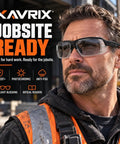 Kickass Real Deal Bifocal Photochromic Reader Safety Glasses With Side Shields Antifog UV400 Blue Light Blocking Plus 2.5 Magnification for sharp work, worn in construction.