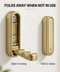 Big Shot Heavy Duty Foldable Wall Hooks Built From Tough Zinc Alloy Featuring A Clean Gold Tone for easy folding use.
