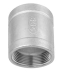 Stainless Steel 304 Cast Pipe Fitting Coupling 1-1/4 NPT Female X 1-1/4 NPT Female, corrosion resistant, front view