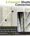 Solid As A Rock Shutter Repair Slider Connectors Set Of Ten With Smooth Glide Fit For Hunter Douglas Polysatin And Summerwind Shutters, detailed view showing two connectors for 3.5 inch wide blinds.