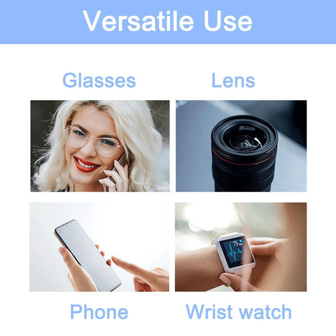 220-count pre-moistened lens wipes; individually wrapped for glasses, camera lens, phone screen, and smartwatch.
