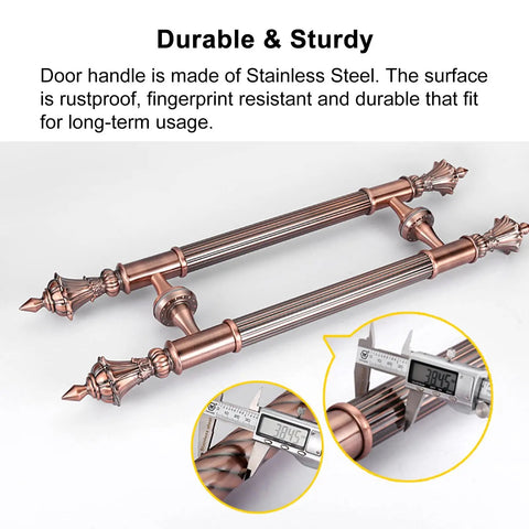 Sturdy Stainless Steel Rustic Door Pull Handle For Sliding Doors Easy Install With Classic Antique Look Perfect For Home Office Garage Shop And Mall Use 80 Cm 31 Inch Length.