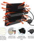 Back view of Heavy Duty 300W LED Stadium Lights 42000LM Outdoor Flood Lighting with cooling fins and junction box.