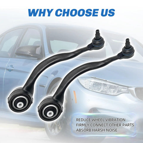 Front Lower Control Arm Kit Fits Land Rover Discovery Range Rover Sport top tier suspension upgrade includes forward and rearward arms. Black finish.
